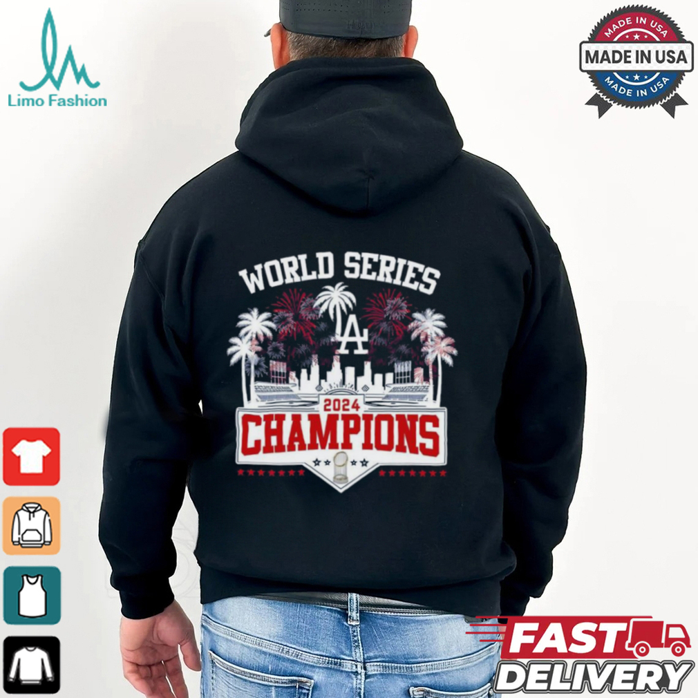 Los Angeles Dodgers 2024 Champions World Series Celebration With Fan Shirt Los Angeles Dodgers 2024 Champions World Series Celebration With Fan Shirt