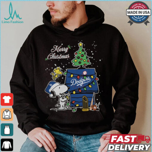 Los Angeles Dodgers Merry Christmas With Snoopy Baby T Shirt