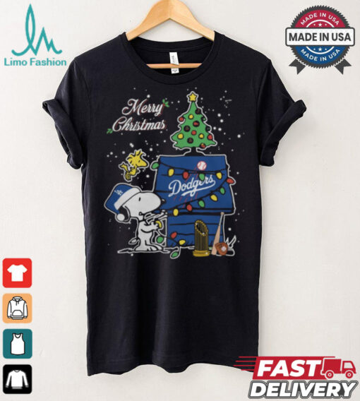 Los Angeles Dodgers Merry Christmas With Snoopy Baby T Shirt