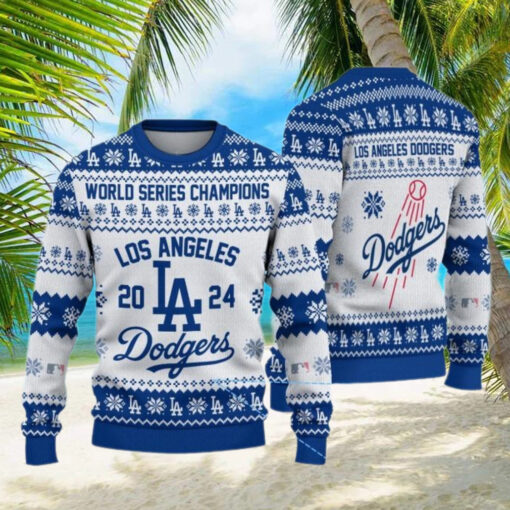 Los Angeles Dodgers World Series 2024 Champions Christmas Ugly Sweater