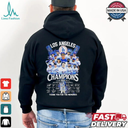 Los Angeles Dodgers World Series Champions Major League Baseball Thank You For The Memories Sigantures 2024 T shirts