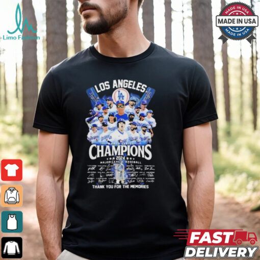 Los Angeles Dodgers World Series Champions Major League Baseball Thank You For The Memories Sigantures 2024 T shirts