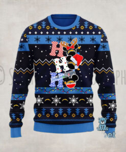 Los Chargers Hohoho Mickey Mouse Blue Ugly Christmas Sweatshirt Womens