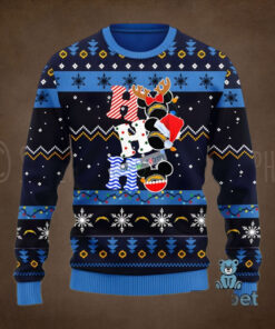 Los Chargers Hohoho Mickey Mouse Blue Ugly Christmas Sweatshirt Womens