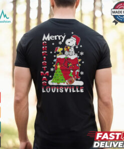 Louisville Cardinals Snoopy And Woodstock Merry Christmas Shirt