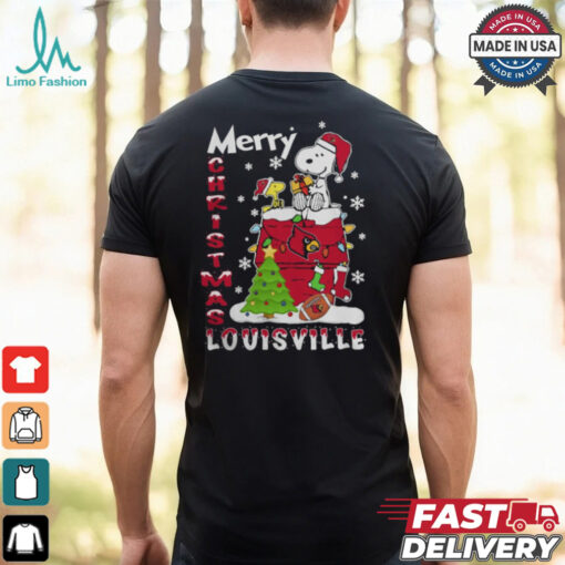 Louisville Cardinals Snoopy And Woodstock Merry Christmas Shirt