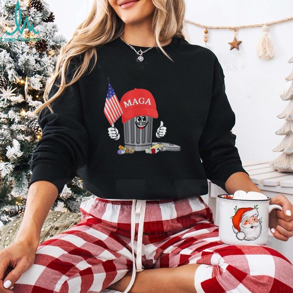 MAGA Garbage Can with American Flag Tee MAGA Garbage Can with American Flag Tee