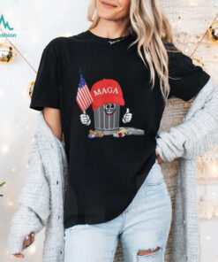 MAGA Garbage Can with American Flag Tee