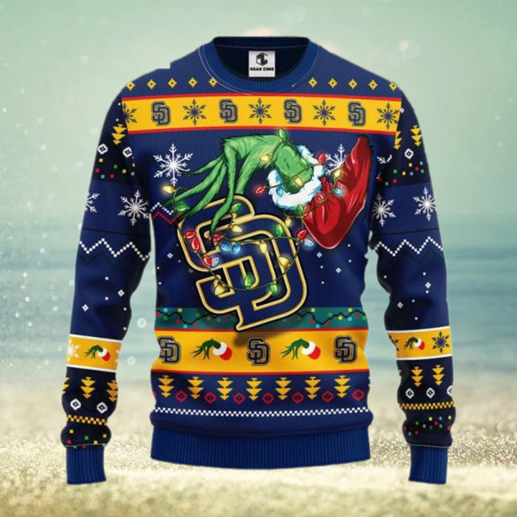 MLB San Diego Padres Ugly Christmas Sweater Grinch Design MLB San Diego Padres Ugly Christmas Sweater Grinch Design