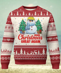 Make Christmas Great Again Ugly Christmas Sweater Funny Trump Snowman Xmas