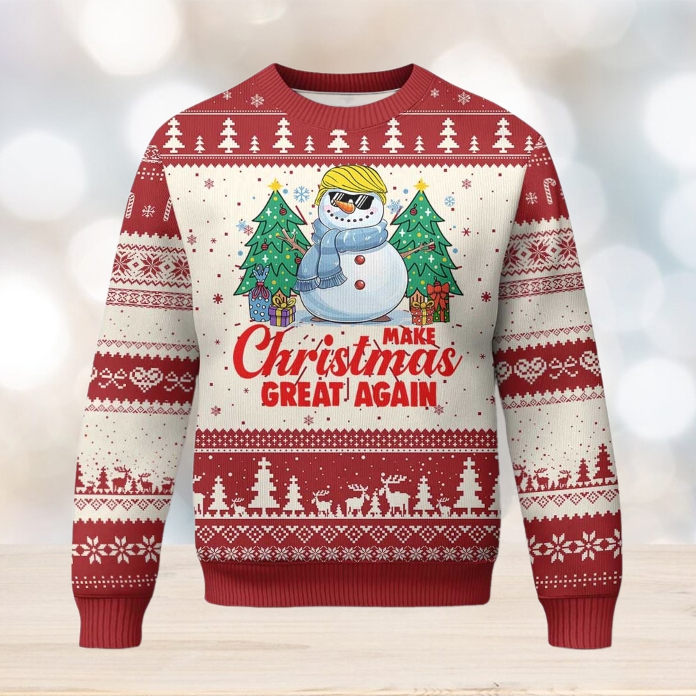 Make Christmas Great Again Ugly Christmas Sweater Funny Trump Snowman Xmas Make Christmas Great Again Ugly Christmas Sweater Funny Trump Snowman Xmas