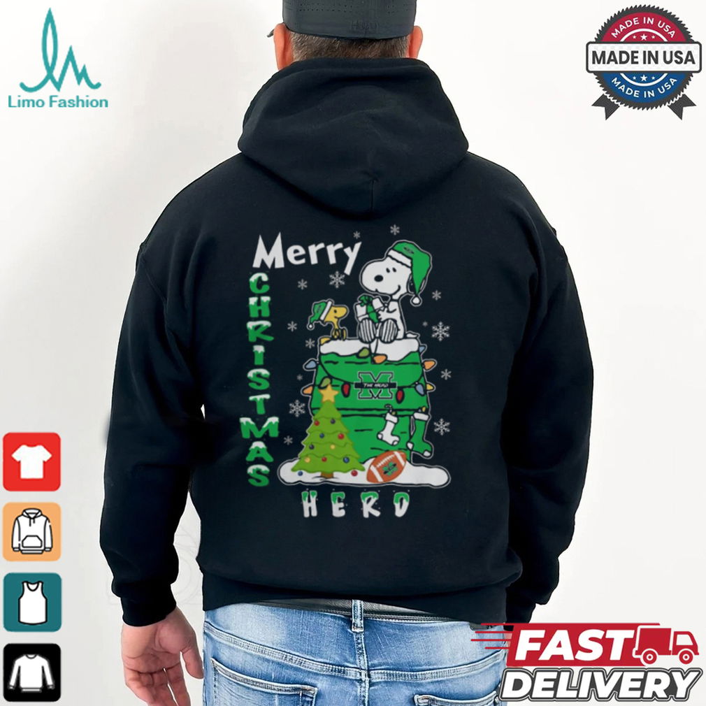 Marshall Thundering Herd Snoopy And Woodstock Merry Christmas Shirt Marshall Thundering Herd Snoopy And Woodstock Merry Christmas Shirt