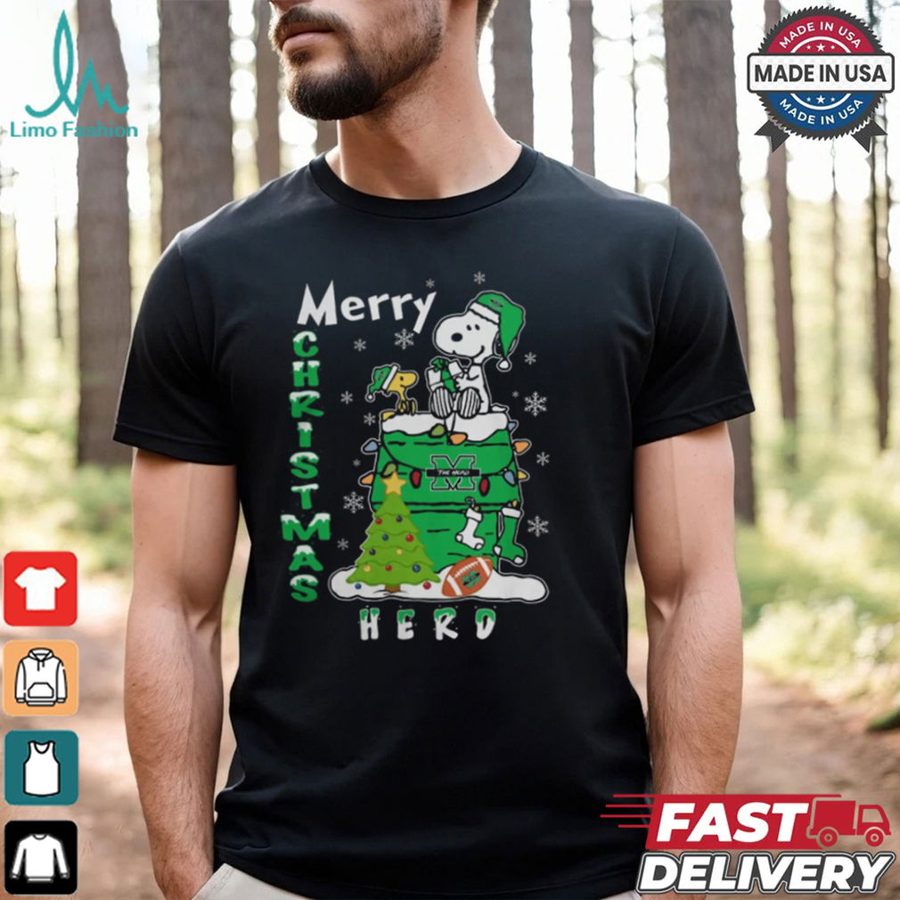 Marshall Thundering Herd Snoopy And Woodstock Merry Christmas Shirt Marshall Thundering Herd Snoopy And Woodstock Merry Christmas Shirt