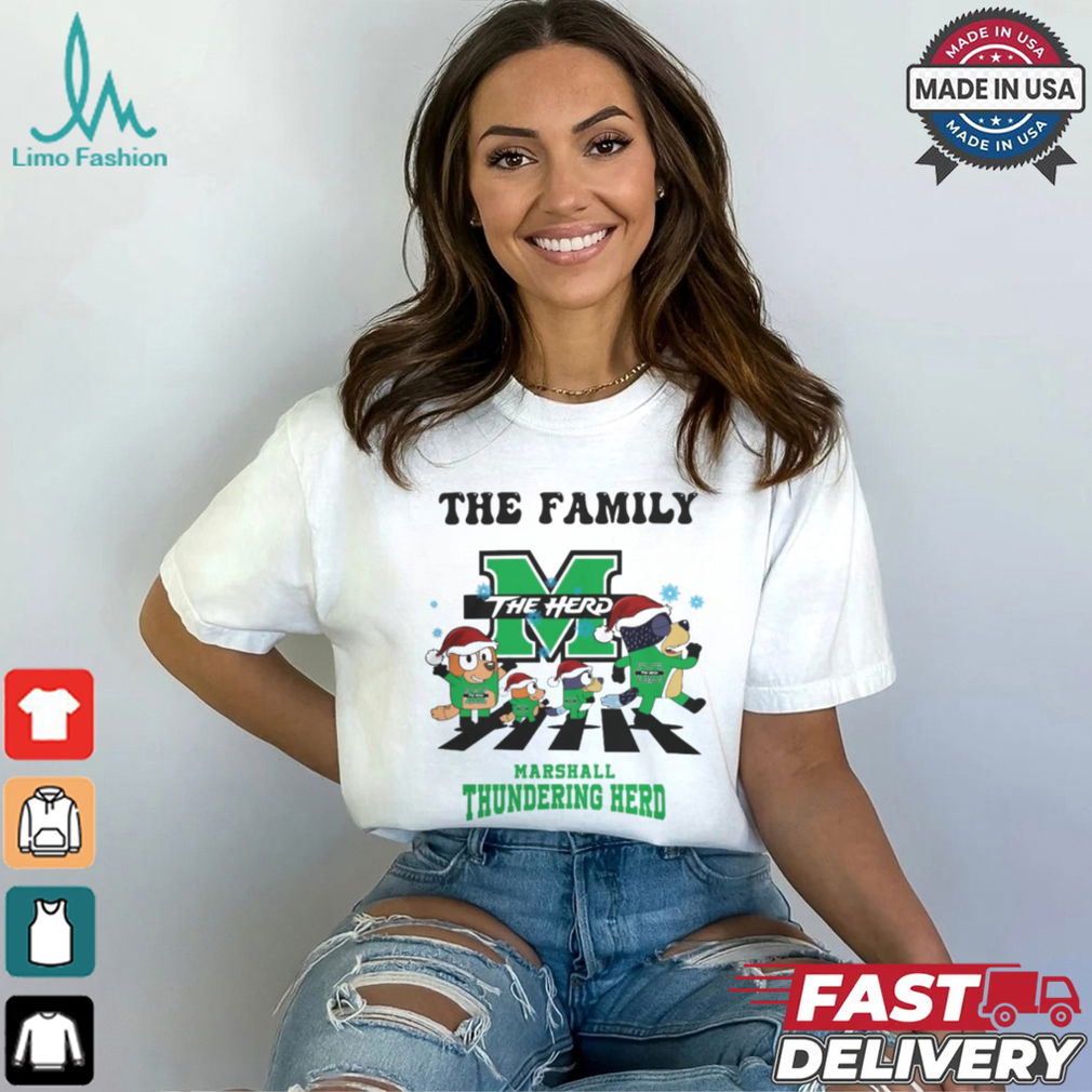 Marshall Thundering Herd X Family Bluey Merry Christmas 2024 Shirt Marshall Thundering Herd X Family Bluey Merry Christmas 2024 Shirt