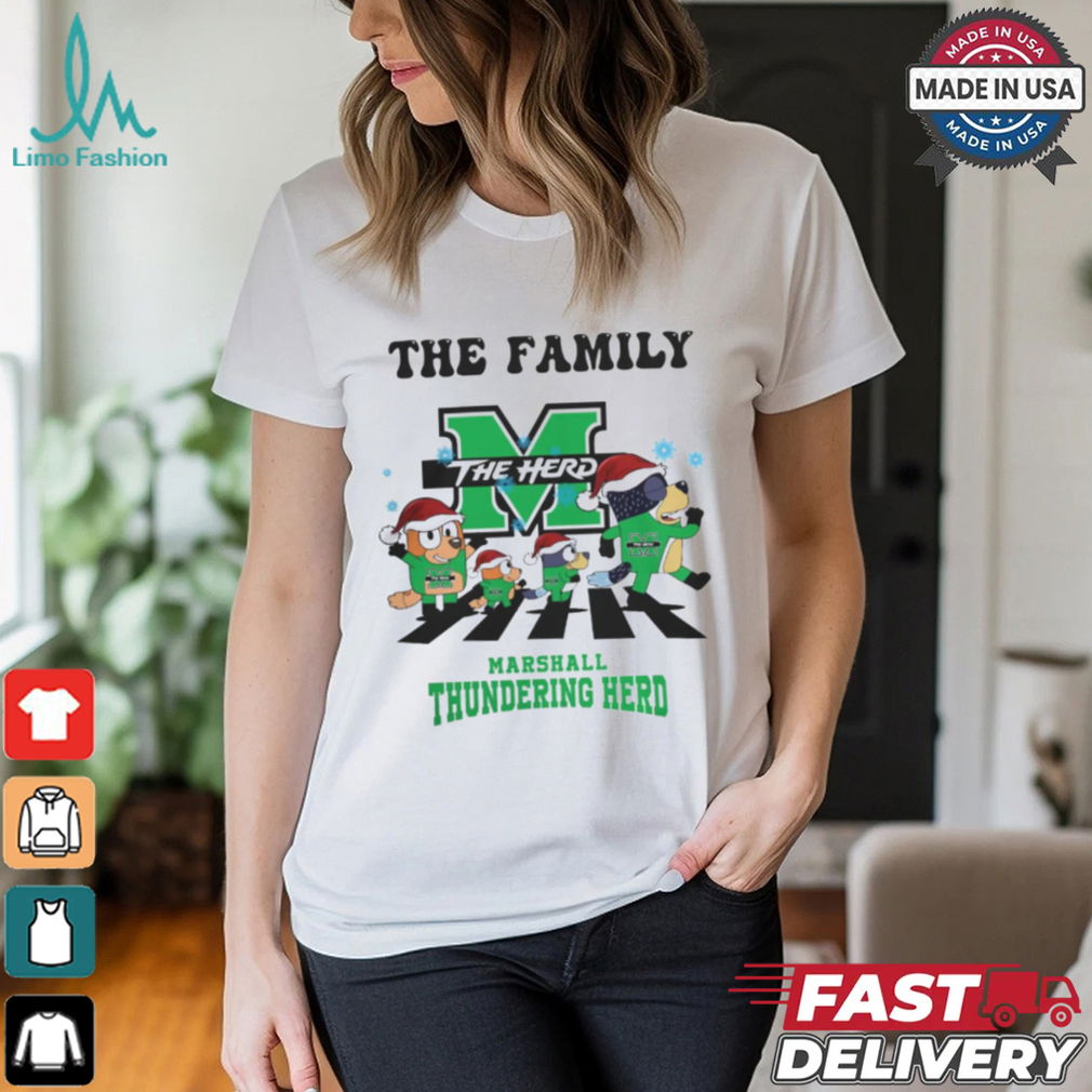 Marshall Thundering Herd X Family Bluey Merry Christmas 2024 Shirt Marshall Thundering Herd X Family Bluey Merry Christmas 2024 Shirt