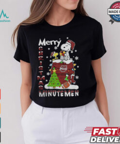 Massachusetts Minutemen Snoopy And Woodstock Merry Christmas Shirt