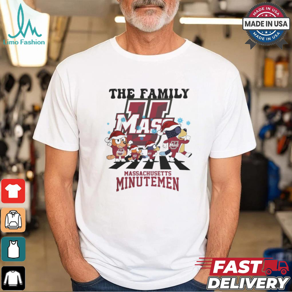 Massachusetts Minutemen X Family Bluey Merry Christmas 2024 Shirt Massachusetts Minutemen X Family Bluey Merry Christmas 2024 Shirt