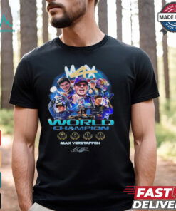 Max Verstappen M4x World Champions Signature T Shirts