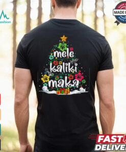 Mele Kalikimaka Tropical Christmas Hawaiian Santa Xmas Tree Christmas T Shirt