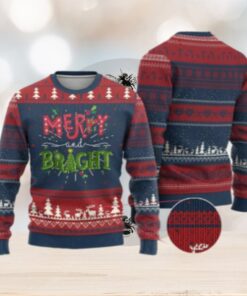 Merry And Bright Christmas Tree Xmas Holiday Ugly Christmas Sweater