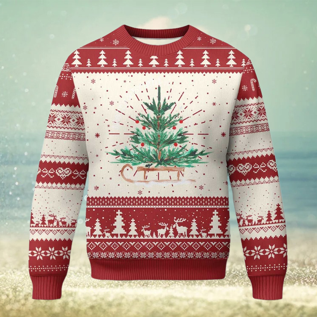Merry & Bright Christmas Sleigh Ugly Christmas Sweater Merry & Bright Christmas Sleigh Ugly Christmas Sweater