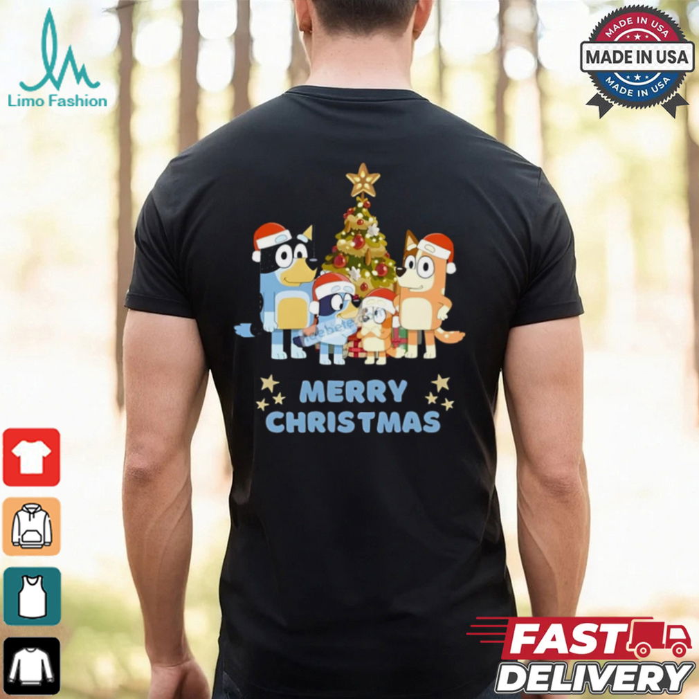 Merry Christmas Bluey Dad Mom And Bingo Shirt Merry Christmas Bluey Dad Mom And Bingo Shirt