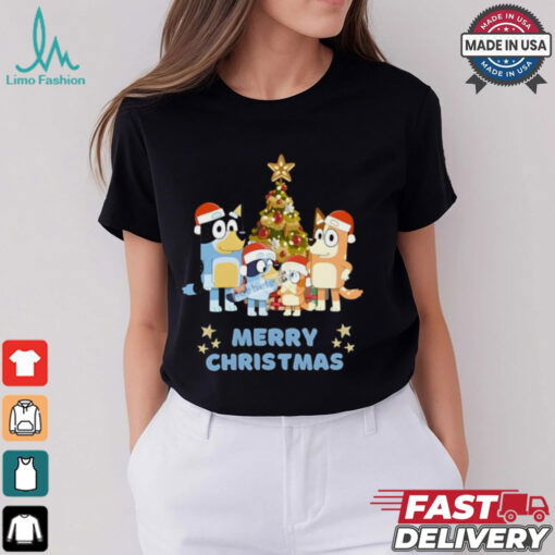 Merry Christmas Bluey Dad Mom And Bingo Shirt