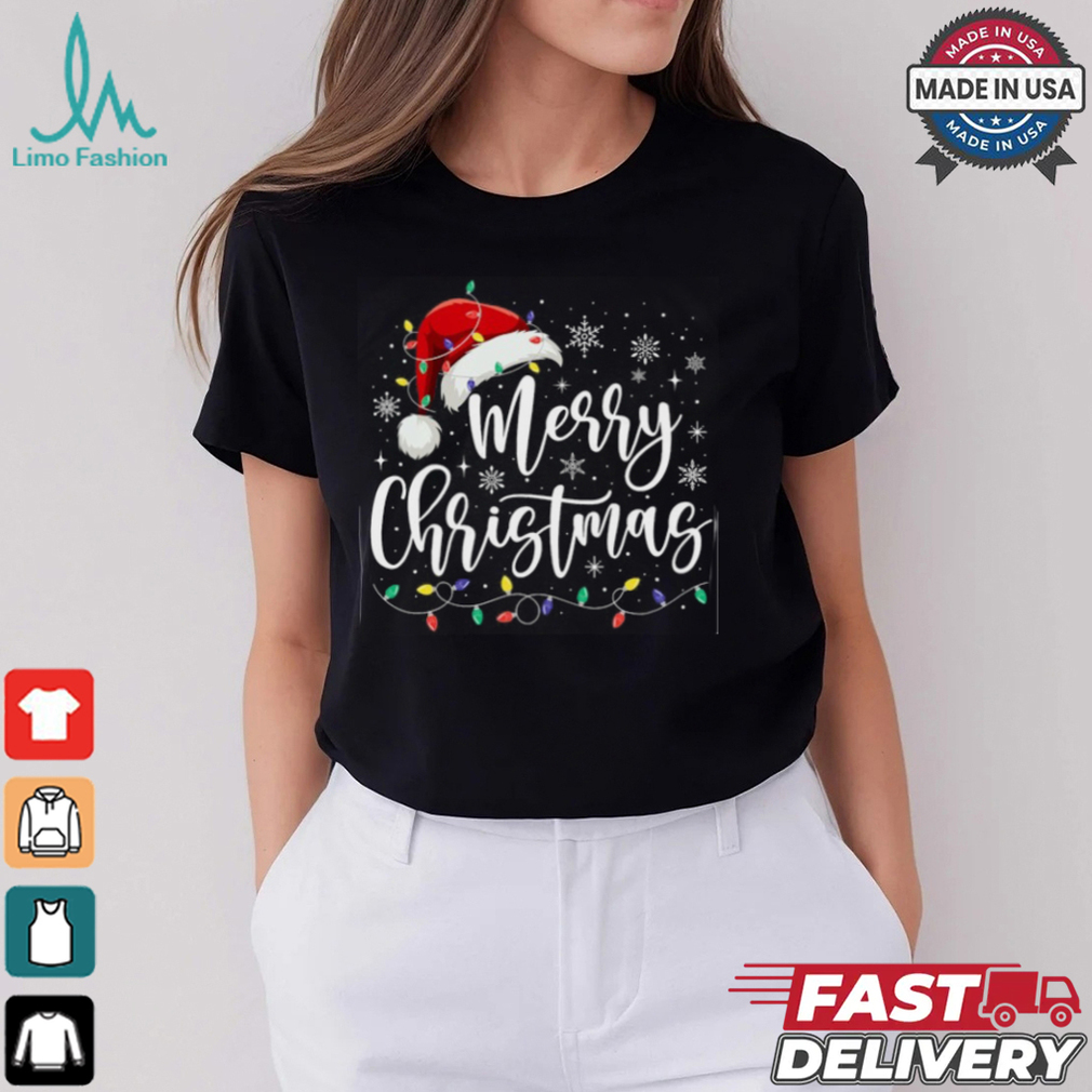 Merry Christmas Lights Red Santa Hat Xmas Family Christmas T Shirt Merry Christmas Lights Red Santa Hat Xmas Family Christmas T Shirt