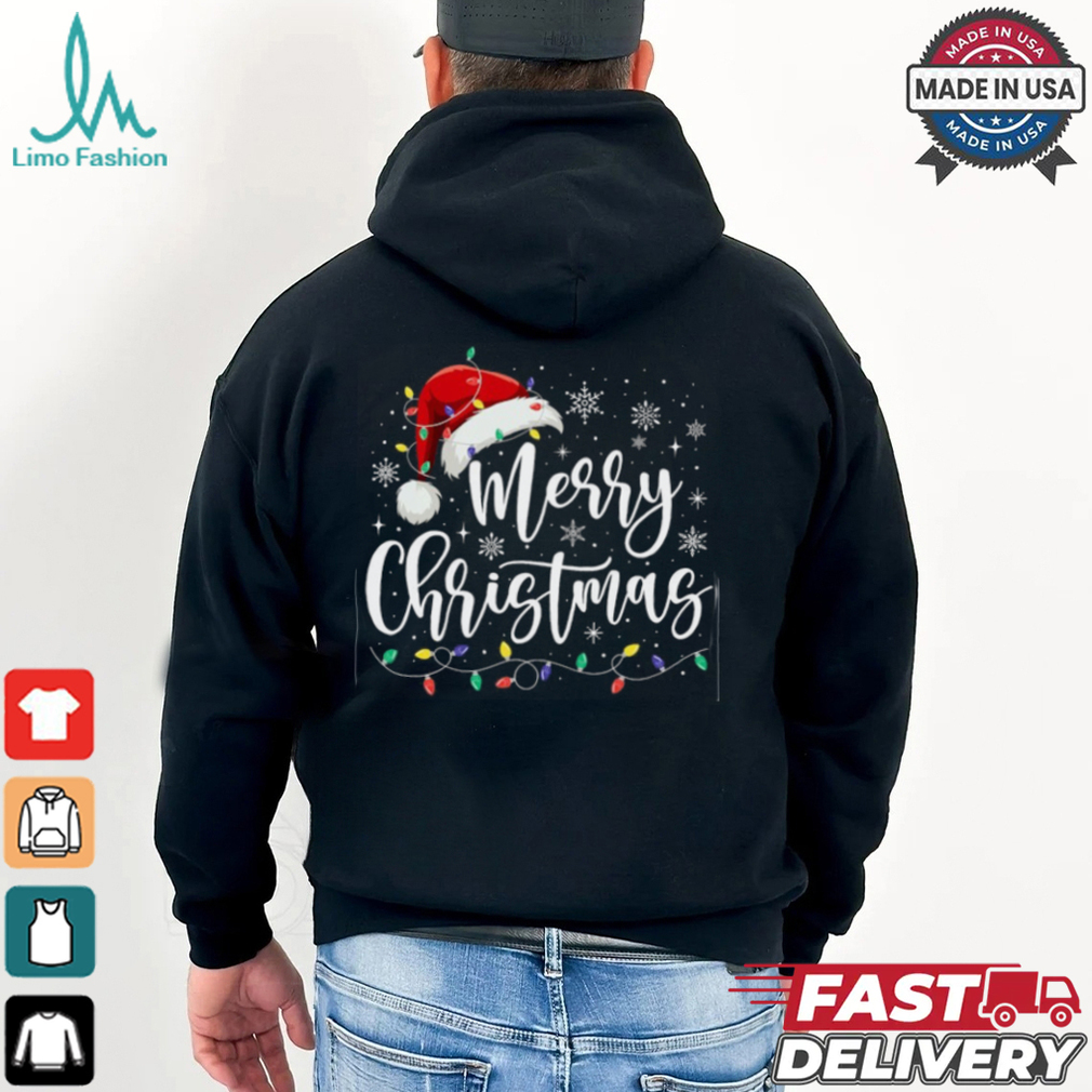 Merry Christmas Lights Red Santa Hat Xmas Family Christmas T Shirt Merry Christmas Lights Red Santa Hat Xmas Family Christmas T Shirt