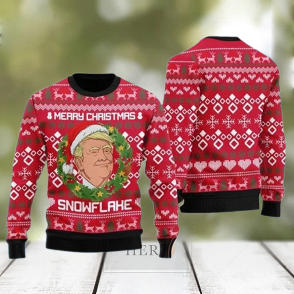 Merry Christmas Snowflake Donald Trump Ugly Christmas Sweater Merry Christmas Snowflake Donald Trump Ugly Christmas Sweater