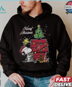 Merry Christmas With Snoopy Baby Arizona Diamondbacks T Shirt