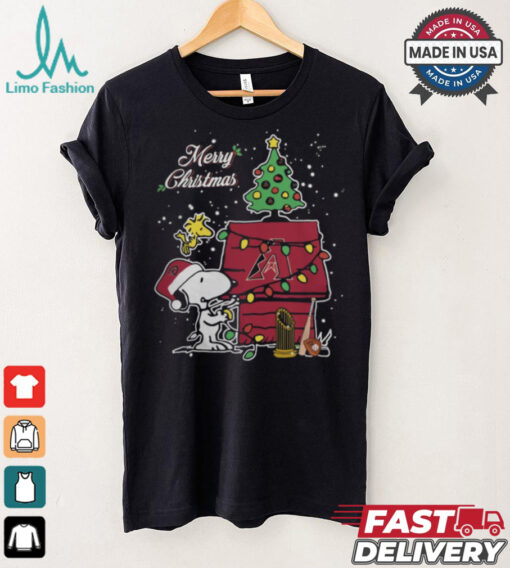 Merry Christmas With Snoopy Baby Arizona Diamondbacks T Shirt