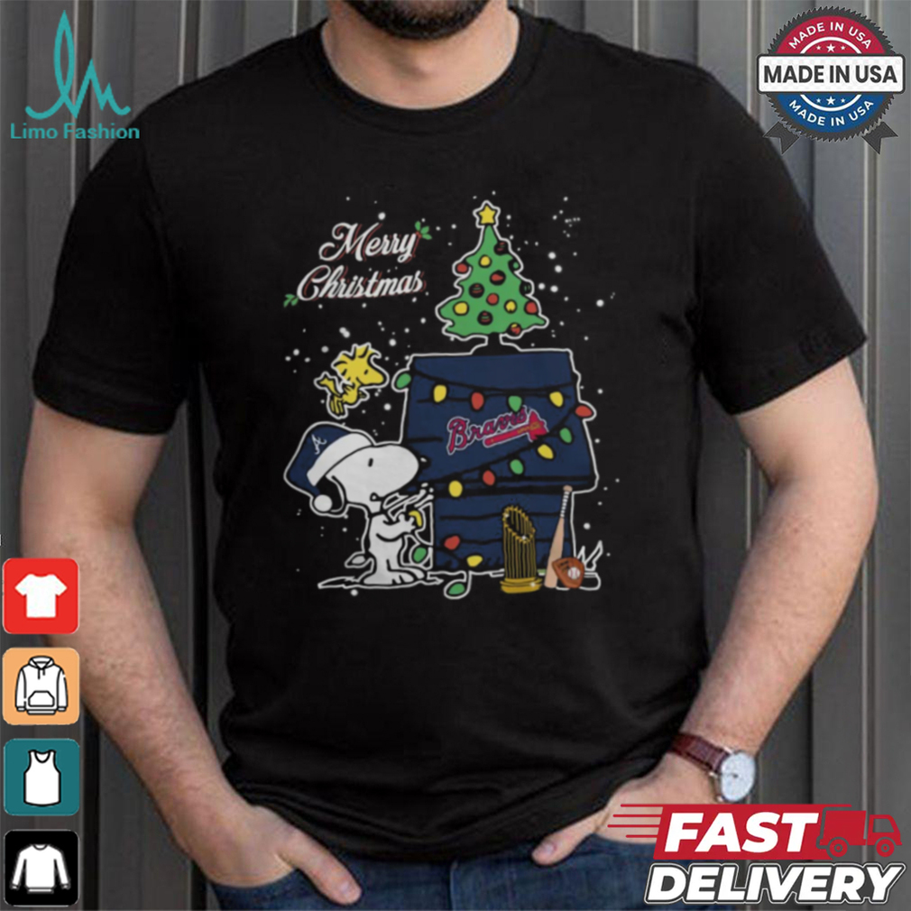 Merry Christmas With Snoopy Baby Atlanta Braves T Shirt Merry Christmas With Snoopy Baby Atlanta Braves T Shirt