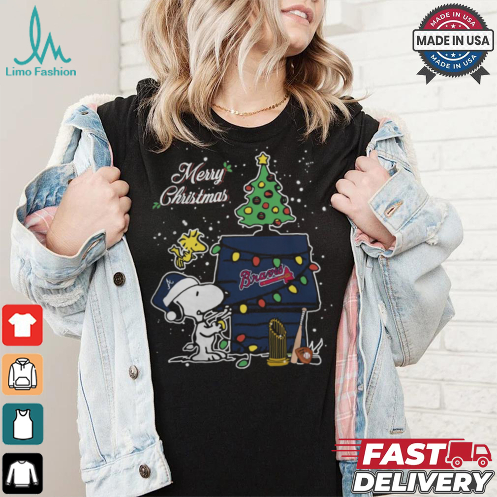 Merry Christmas With Snoopy Baby Atlanta Braves T Shirt Merry Christmas With Snoopy Baby Atlanta Braves T Shirt