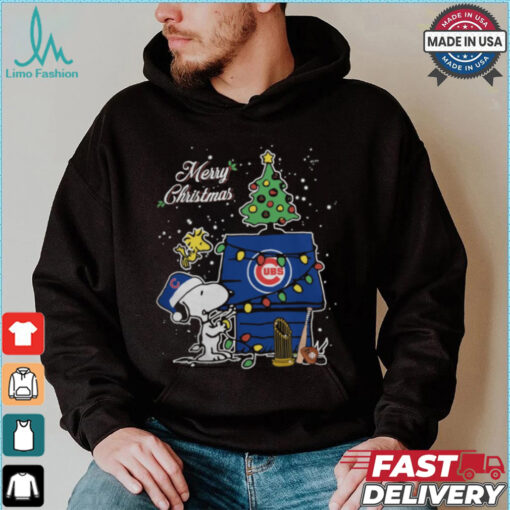 Merry Christmas With Snoopy Baby Chicago Cubs T Shirt