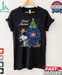 Merry Christmas With Snoopy Baby Chicago Cubs T Shirt
