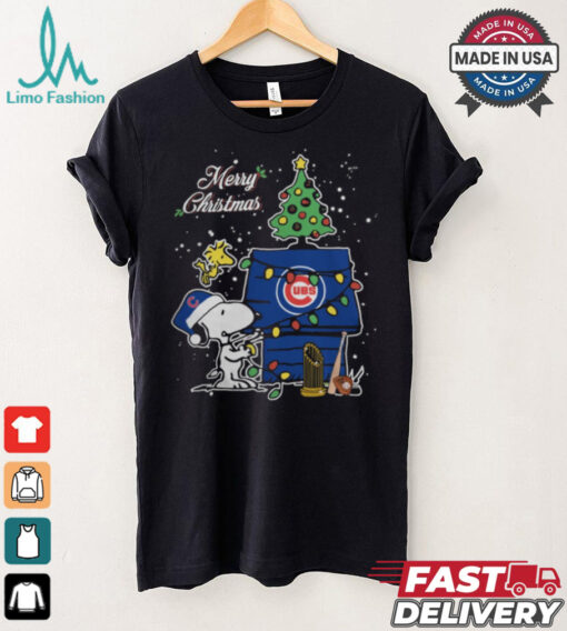 Merry Christmas With Snoopy Baby Chicago Cubs T Shirt