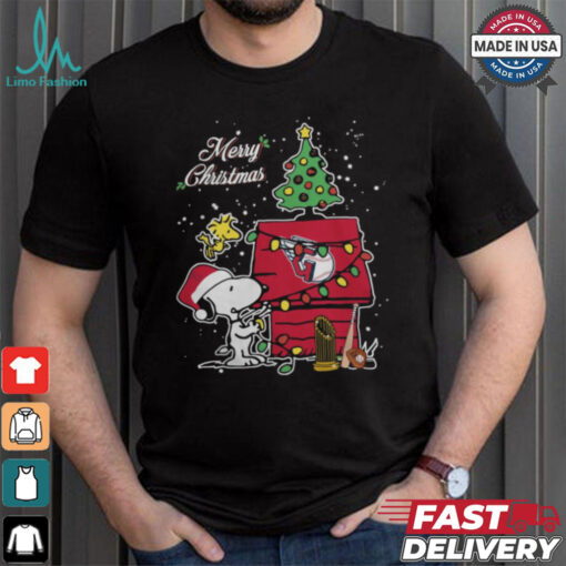 Merry Christmas With Snoopy Baby Cleveland Guardians T Shirt