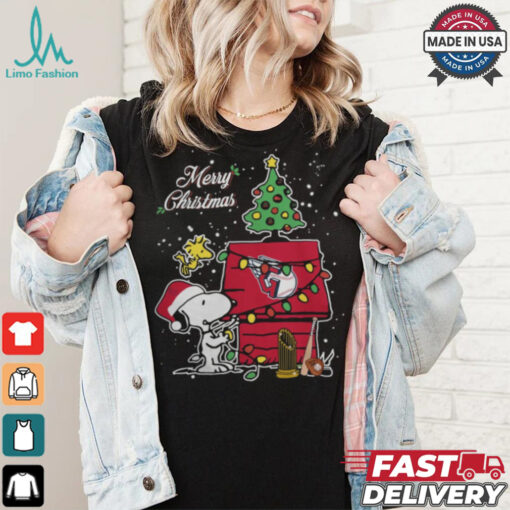 Merry Christmas With Snoopy Baby Cleveland Guardians T Shirt