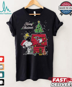 Merry Christmas With Snoopy Baby Cleveland Guardians T Shirt