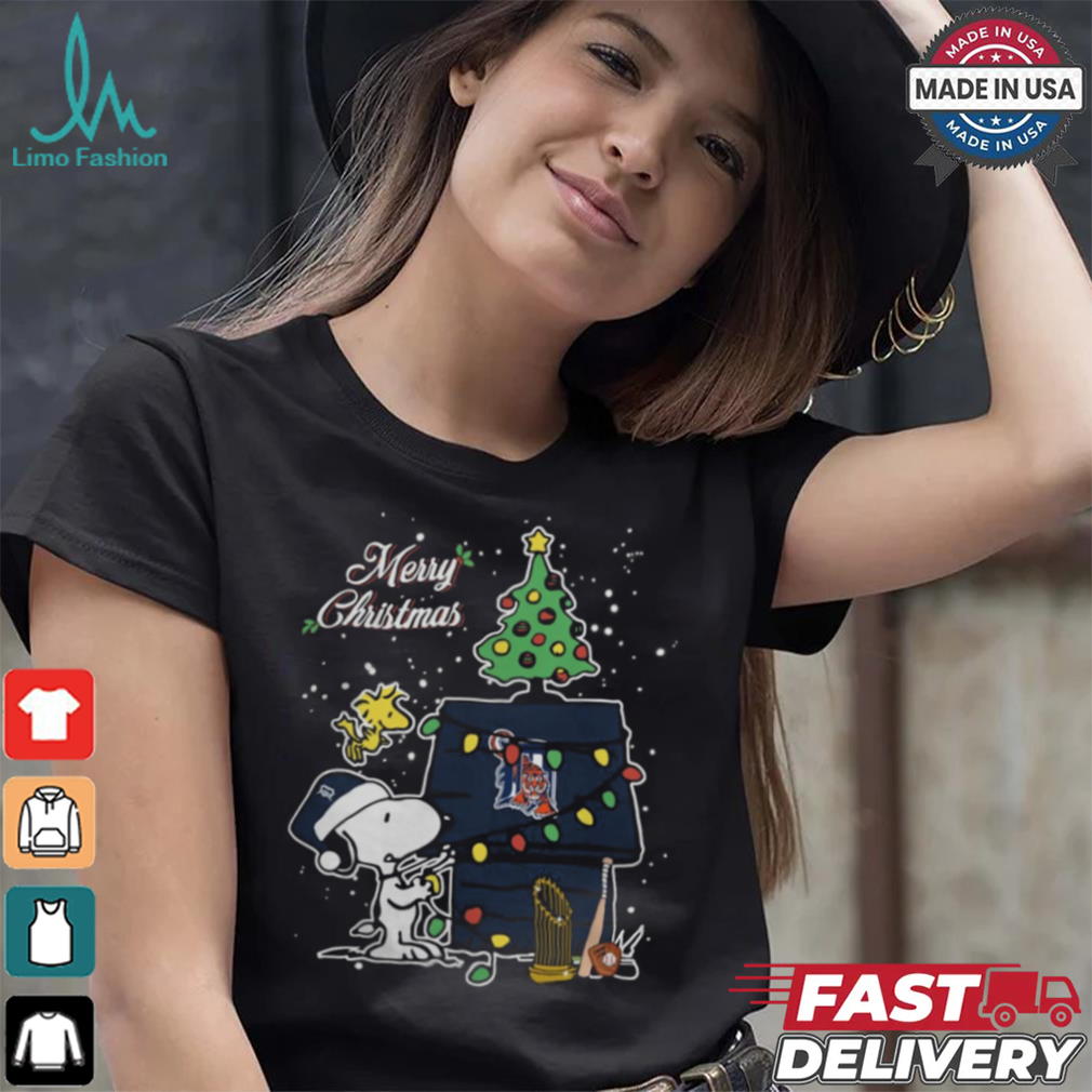 Merry Christmas With Snoopy Baby Detroit Tigers T Shirt Merry Christmas With Snoopy Baby Detroit Tigers T Shirt