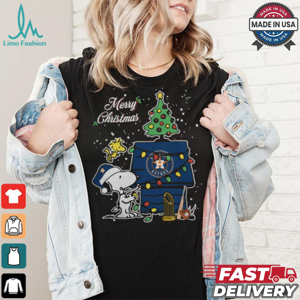 Merry Christmas With Snoopy Baby Houston Astros T Shirt Merry Christmas With Snoopy Baby Houston Astros T Shirt