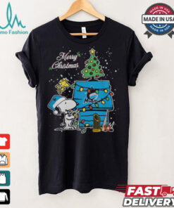 Merry Christmas With Snoopy Baby Miami Marlins T Shirt