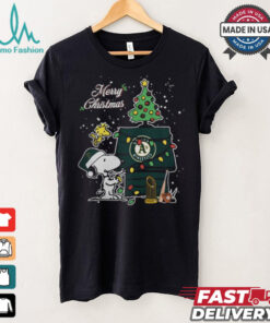 Merry Christmas With Snoopy Baby Oakland Athletics T Shirt