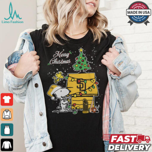 Merry Christmas With Snoopy Baby San Diego Padres T Shirt