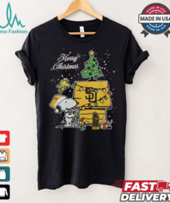 Merry Christmas With Snoopy Baby San Diego Padres T Shirt
