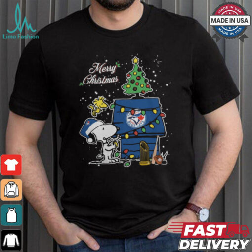 Merry Christmas With Snoopy Baby Toronto Blue Jays T Shirt