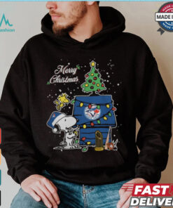Merry Christmas With Snoopy Baby Toronto Blue Jays T Shirt