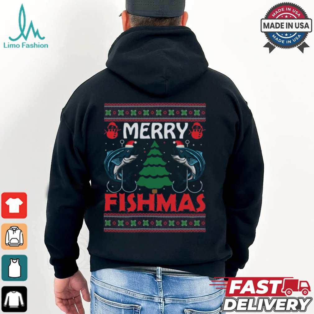 Merry Fishmas Funny Christmas Fishing Mens T Shirt Merry Fishmas Funny Christmas Fishing Mens T Shirt