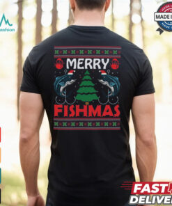 Merry Fishmas Funny Christmas Fishing Mens T Shirt